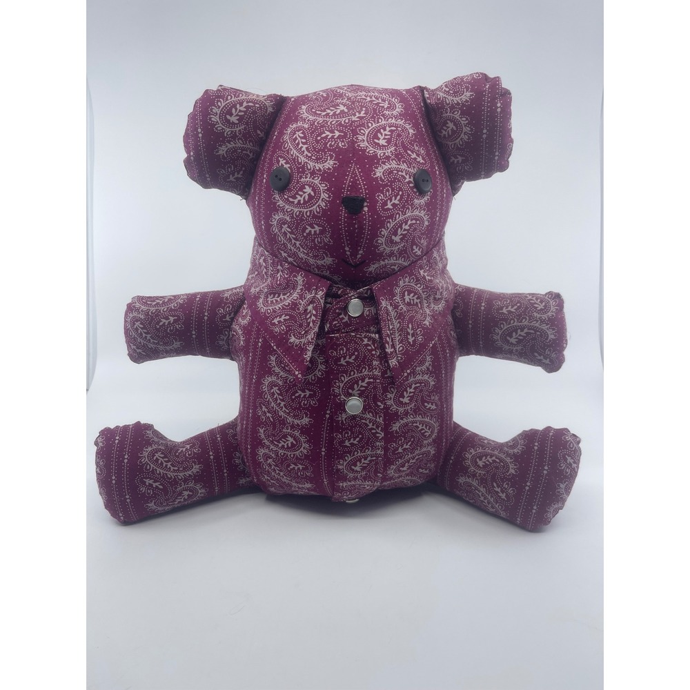 Cowboy Hardware Stuffed Teddy Bear Paisley Print Button Front Pocket‎
